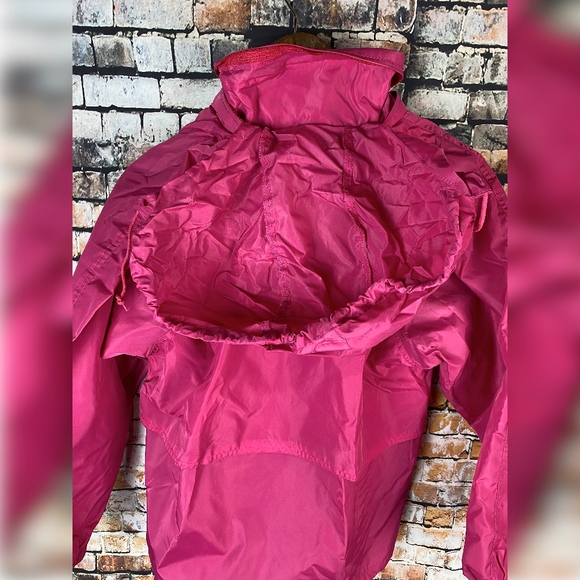 Eddie Bauer Pink Windbreaker With Zip Away Hood - Picture 6 of 7